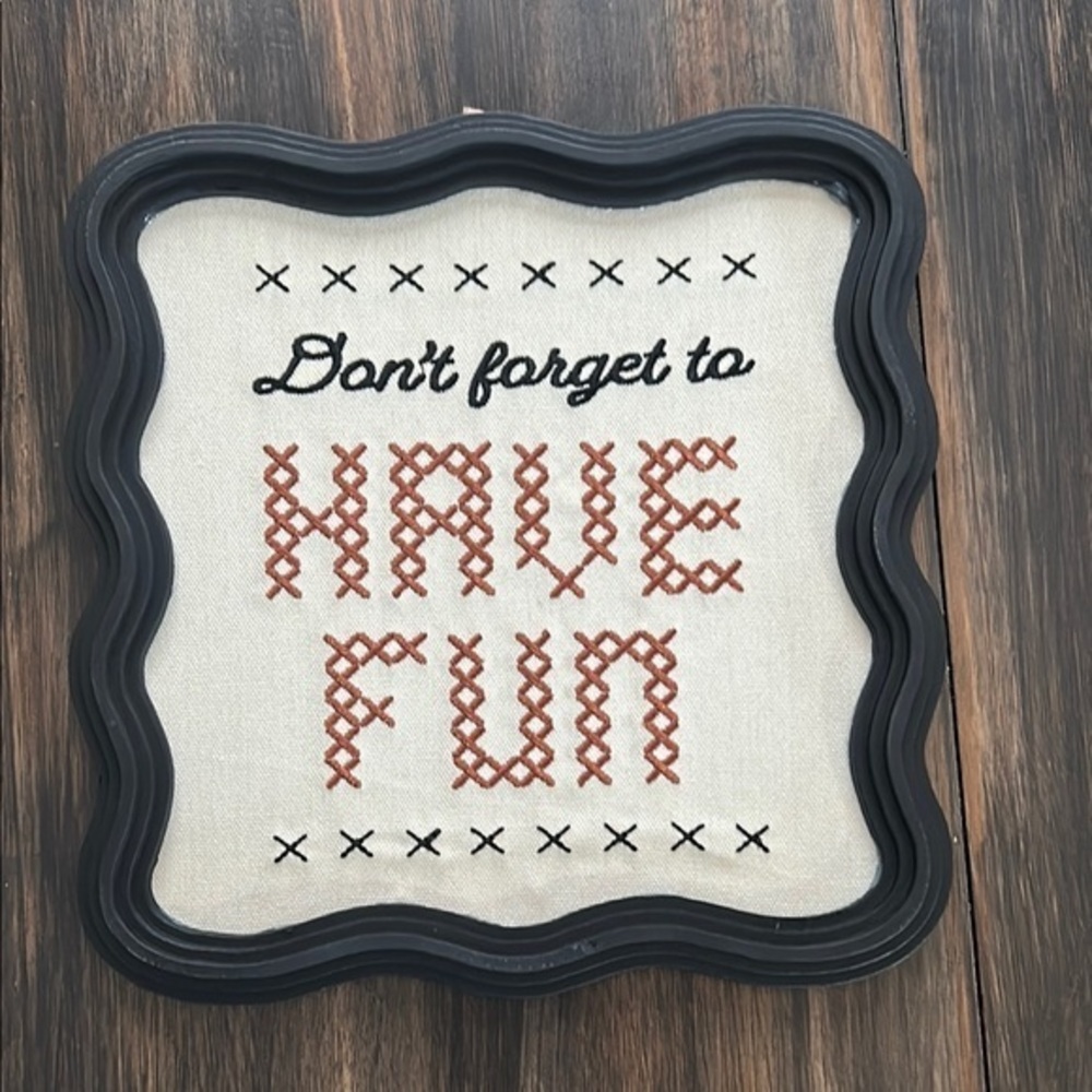 Black Framed Embroidered Wall Art